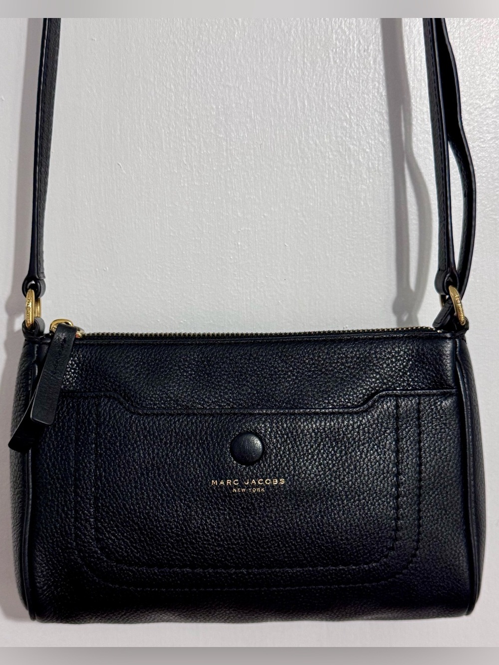 Authentic Marc Jacobs Empire City Black Pebbled Leather Crossbody Bag